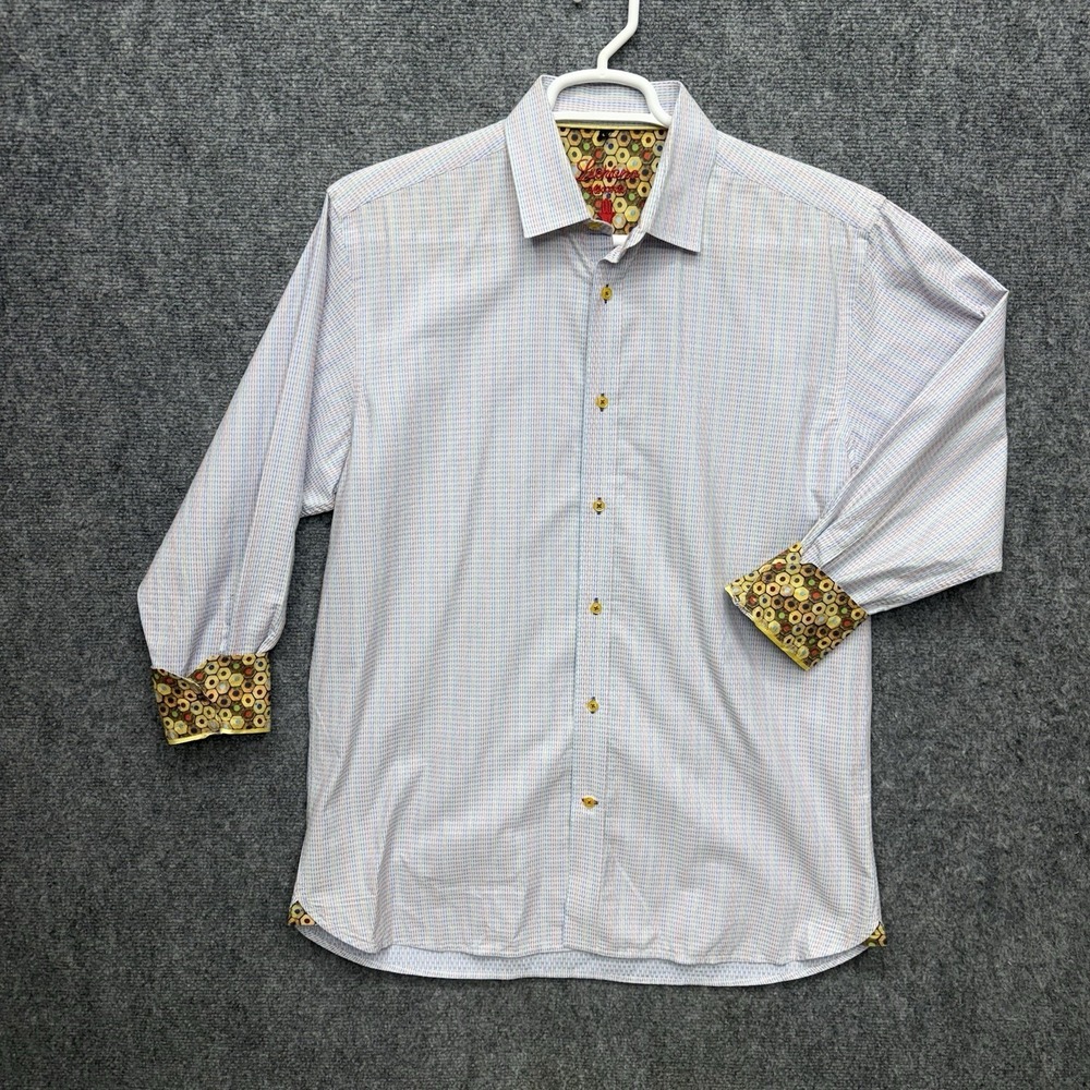 Luchiano Visconti Button Up Shirt Flip Cuff Long Sleeve Men's size Large